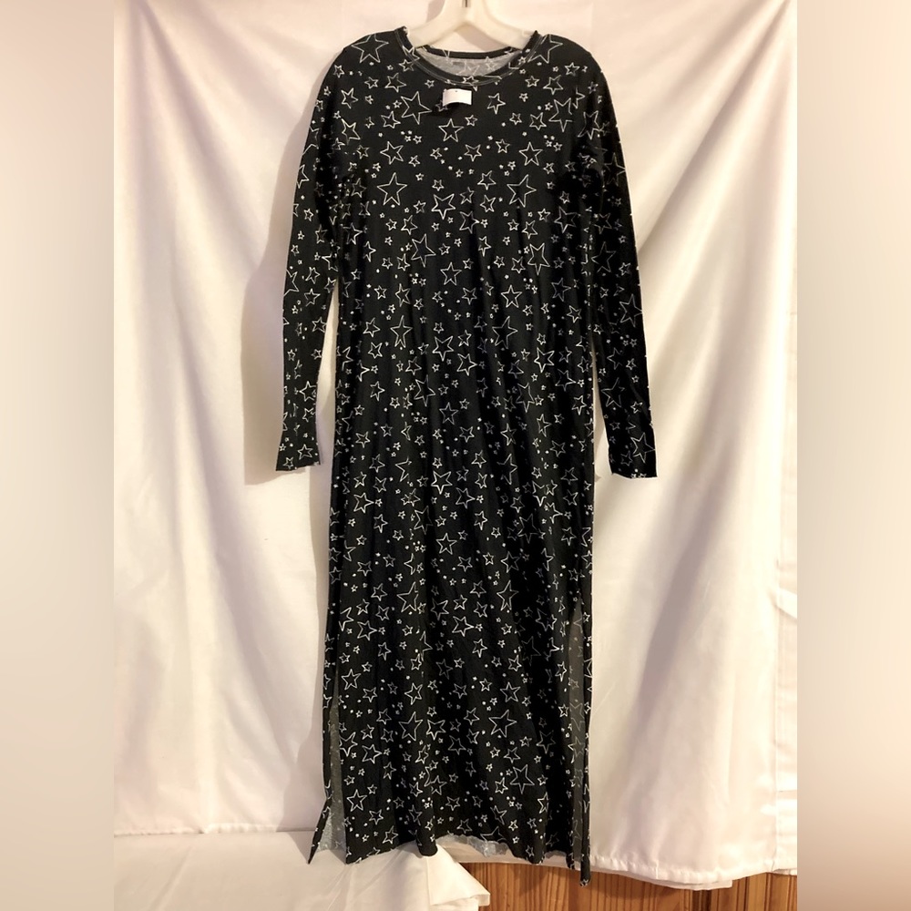 Frank & Eileen Tee Lab Black White Stars Thin Cotton Long Dress Sz S